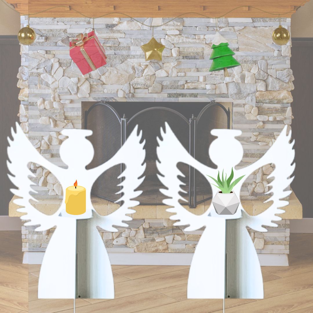 White Decorative Angel – Dual Use for Candle or Mini Plant
